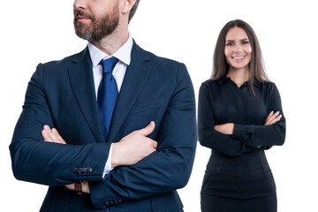 Successful partnership. Business team success. Advertising for businesspeople success. Financial successful deal. businesspeople in suit. Business success isolated on white. cropped view