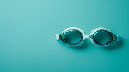 Fototapeta premium Swimming goggles isolated on green background