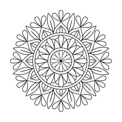 Simple Figure mandala for coloring book page