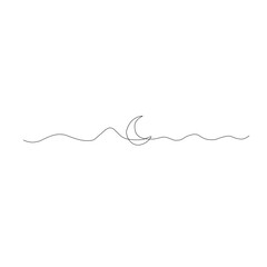 One Line Drawing Moon