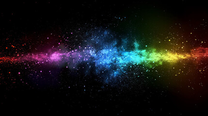Fototapeta premium rainbow colors dust particles explosion, Light ray beam effect.