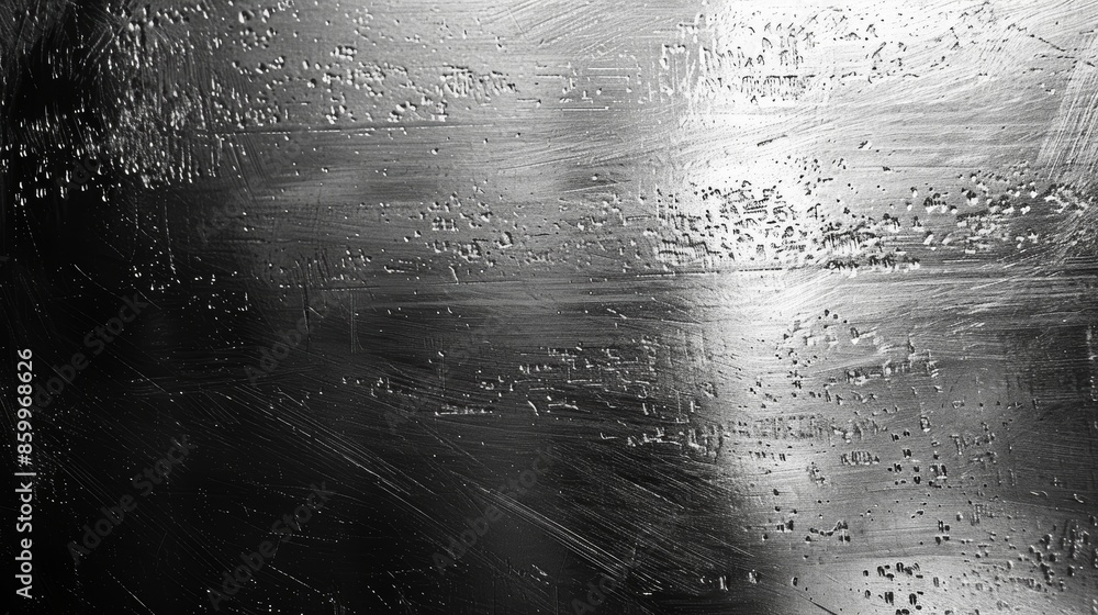Aufkleber abstract black and white image of a textured metallic surface with a light source highlighting the s