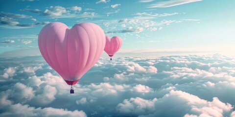 Fototapeta premium Hot air balloons in flight