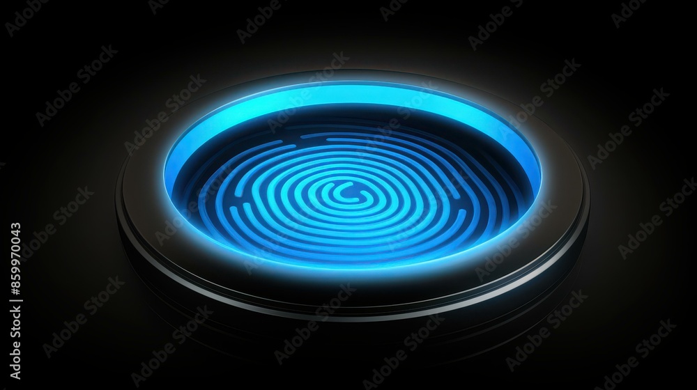 Aufkleber fingerprint authentication button ensuring biometric security