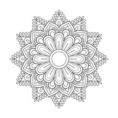 Simple Mandala Shape for Coloring Vector Mandala