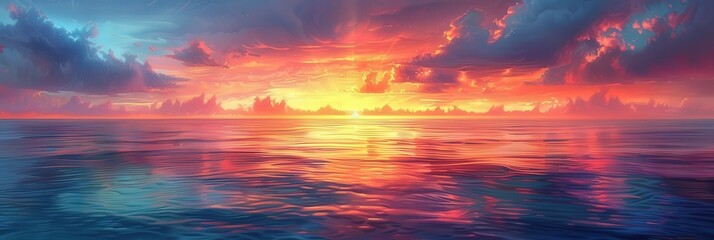 Fototapeta premium Sunset Over a Calm Sea