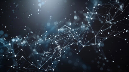 Fototapeta premium Abstract digital network connections, technology data communication background, science innovation and futuristic concept design.