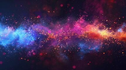 Naklejka premium Abstract particles in motion with vibrant colors