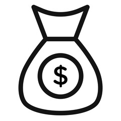 Wealth Money Bag Icon Ideal for Finance and Savings