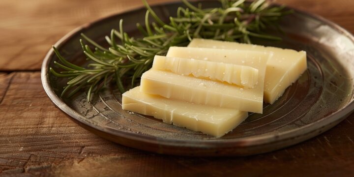 Cheese board with rosemary garnish - Powered by Adobe
