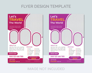 Travel flyer design template vector 