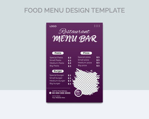 Food menu flyer design, poster design