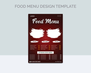 Restaurant food menu design