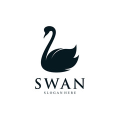 Swan logo design template with modern concept