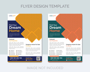 Real-estate flyer design template vector.