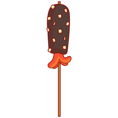 Vector Illustration of Grilled Street Food. Asian Street Food with Cartoon Style.