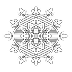 Vintage Floral Mandala Ornaments elements for coloring book page