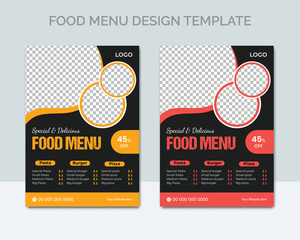 Creative food menu design template