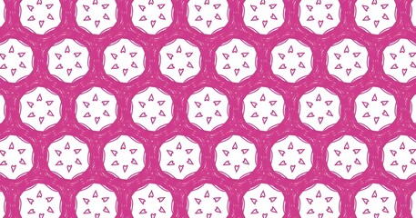 seamless pattern with pink hearts and dots