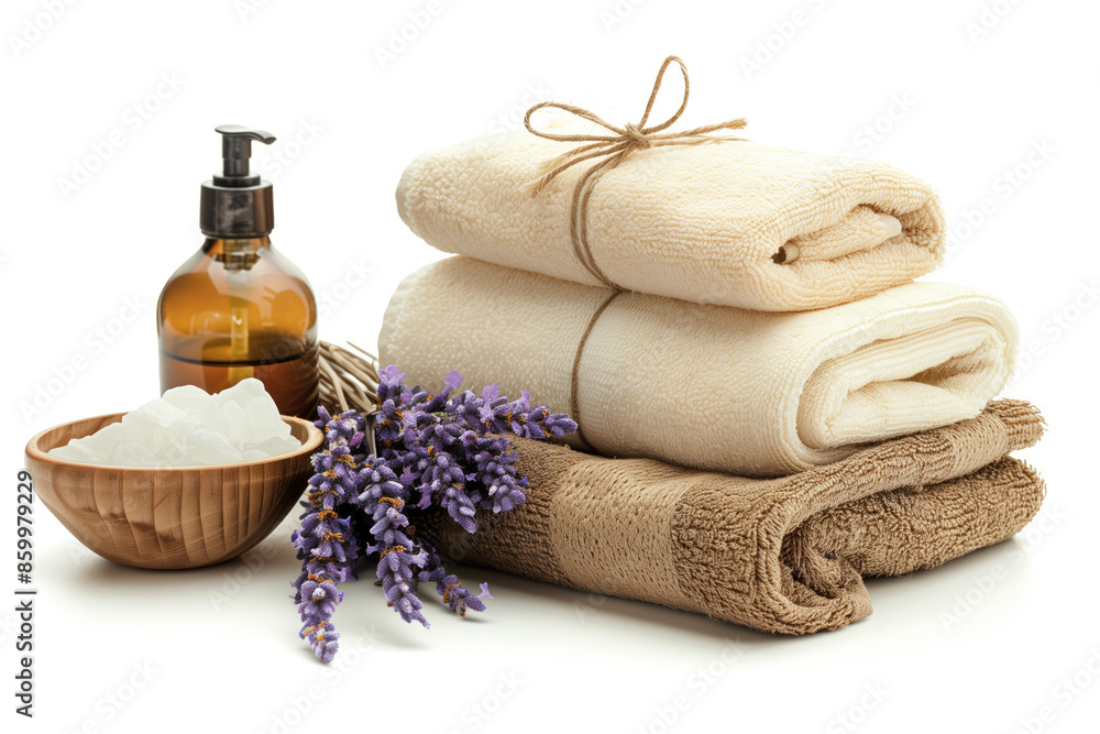 Aufkleber spa product arrangement isolated on a white background. created with generative ai technology.