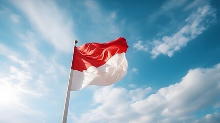 Indonesian flag flying in the sky