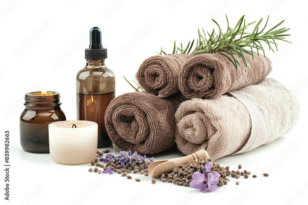 Aufkleber spa product arrangement isolated on a white background. created with generative ai technology.