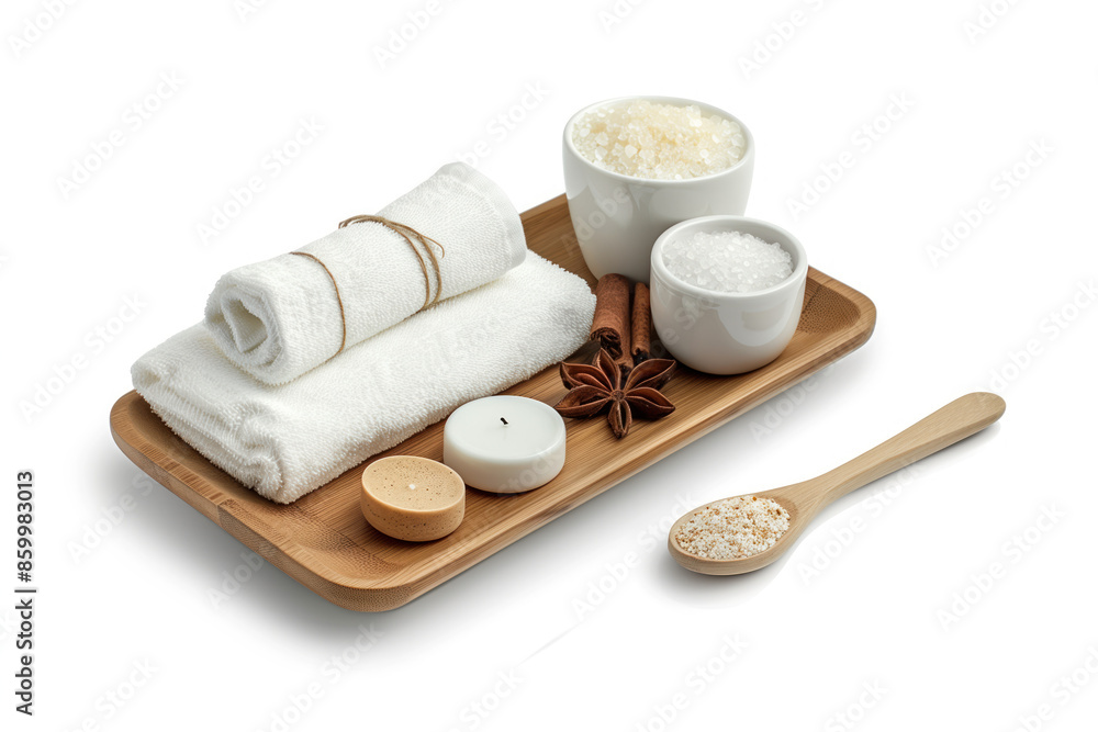 Aufkleber spa product arrangement isolated on a white background. created with generative ai technology.