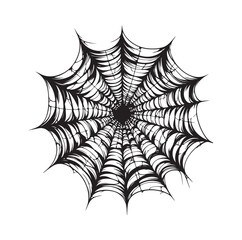 SPIDER NET SILHOUETTE VECTOR ILLUSTRATION