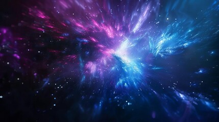 Fototapeta premium Dark abstract background with a burst of blue light