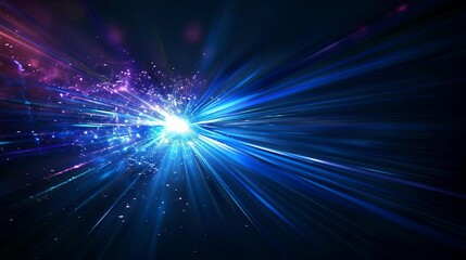 Obraz premium Dark abstract background with a burst of blue light