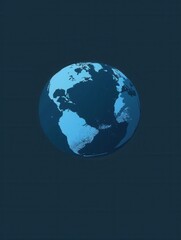 Fototapeta premium A minimalist illustration of a blue globe with continents, perfect for travel agencies and global travel companies. Generative AI