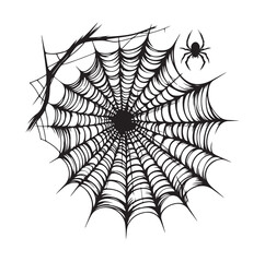 SPIDER NET SILHOUETTE VECTOR ILLUSTRATION