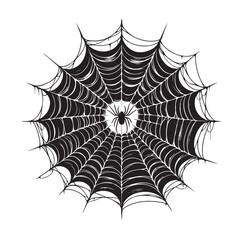 Fototapeta premium SPIDER NET SILHOUETTE VECTOR ILLUSTRATION