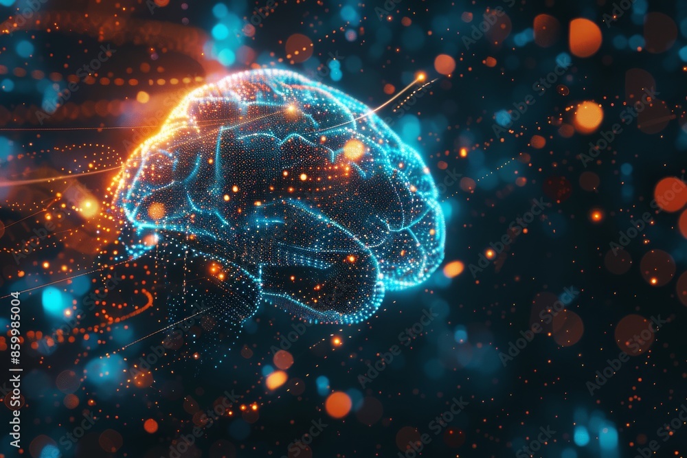 Poster digital brain visualization - network of connections