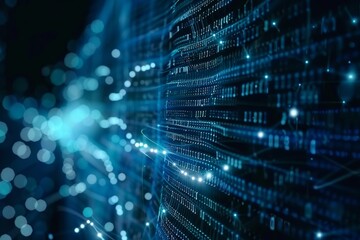 Obraz premium Abstract Digital Network with Bokeh Lights