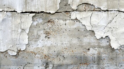 Cracked concrete wall repaired using white patching putty