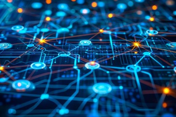 Abstract Digital Network Connection Concept