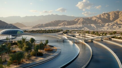 Fototapeta premium An innovative desalination plant using renewable energy.