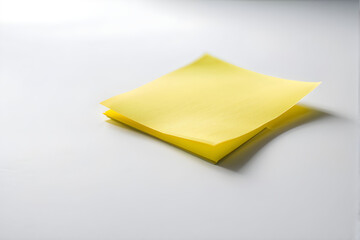Bright paper office stickers isolated on white background. Soft shadows, curled paper corners.