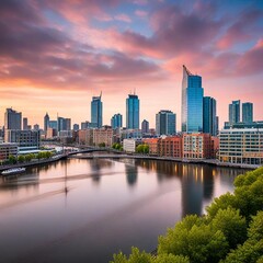 Fototapeta premium country skyline at night