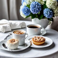 cup of coffee and cookies