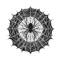 Fototapeta premium SPIDER NET SILHOUETTE VECTOR ILLUSTRATION