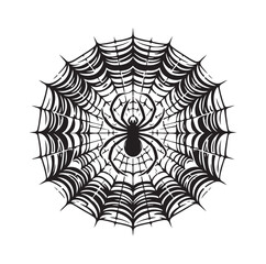 Obraz premium SPIDER NET SILHOUETTE VECTOR ILLUSTRATION