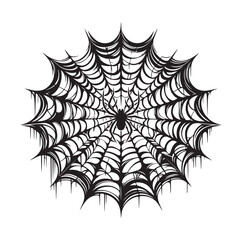 SPIDER NET SILHOUETTE VECTOR ILLUSTRATION