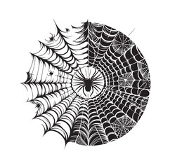 Obraz premium SPIDER NET SILHOUETTE VECTOR ILLUSTRATION