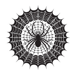 Obraz premium SPIDER NET SILHOUETTE VECTOR ILLUSTRATION