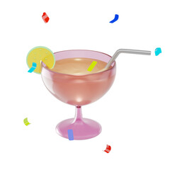 cocktail 3d icon and illustration