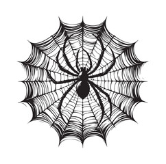 Obraz premium SPIDER NET SILHOUETTE VECTOR ILLUSTRATION