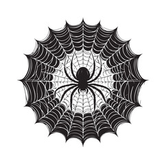 Fototapeta premium SPIDER NET SILHOUETTE VECTOR ILLUSTRATION