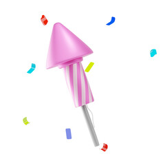 firework 3d icon and illustration
